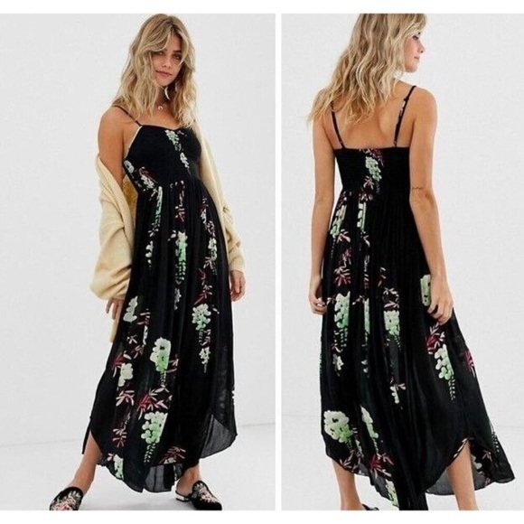 FREE PEOPLE 🖤 ‘Beau’ Floral Print Smocked Maxi Dress - Picture 6 of 16